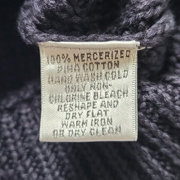 Talbots Double-Breasted Knit Coat Sweater 3/4 Sleeve Navy Nautical Preppy Size S - Picture 9 of 13